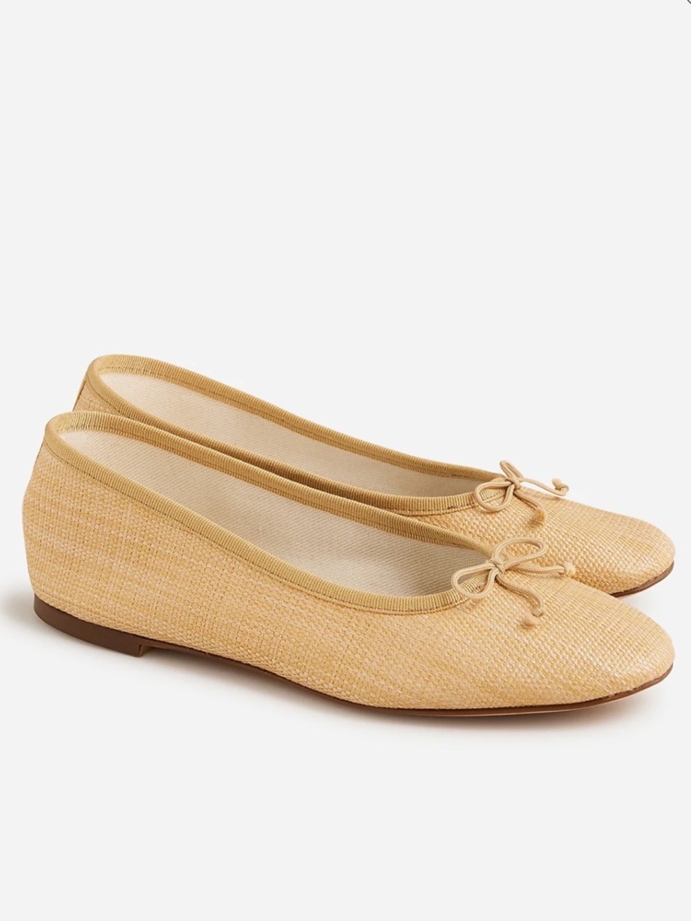 J. Crew Zoe Woven Ballet Flats Tan Beige